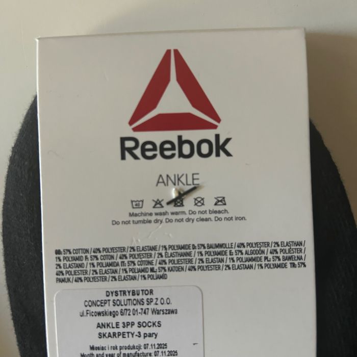 skarpetki REEBOK 43 - 45 3x3pack 9 par