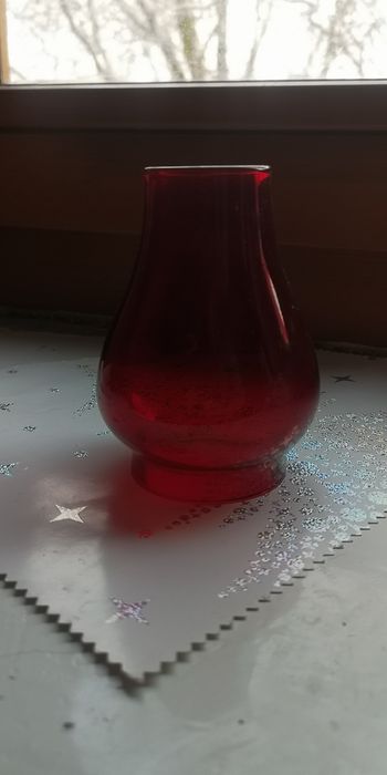 komin do lampy naftowej piękna czerwień śr. montażowa 5,5 cm