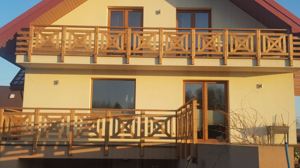 Balustrada drewniana krzyżowa