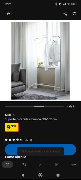 Suporte para cabides ikea