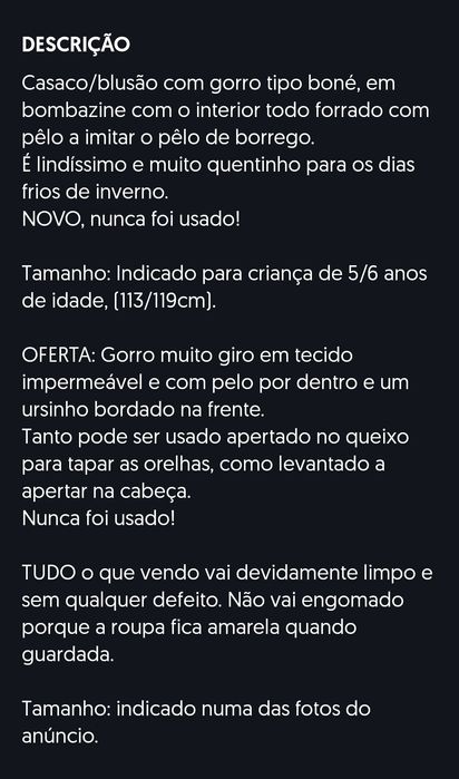 Excelente blusão da Benetton - Novo