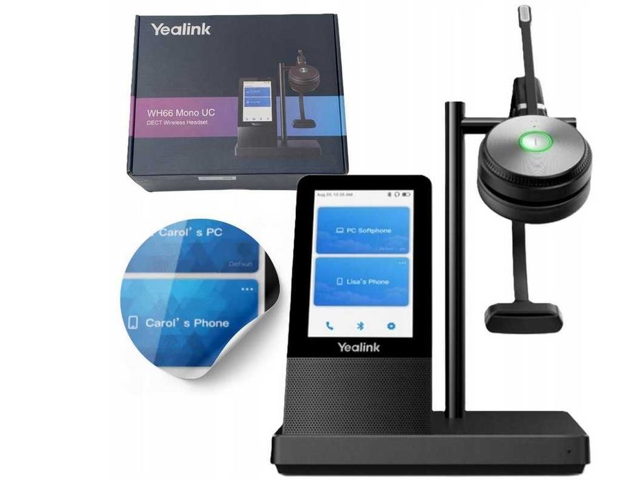 Bezprzewodowy Zestaw Słuchawkowy Bluetooth Mikrofon Yealink WH66 Mono