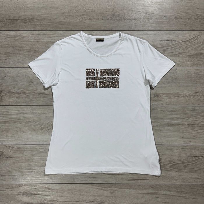 НОВА Біла жіноча футболка Напапірі Napapijri S-Box, розмір XL