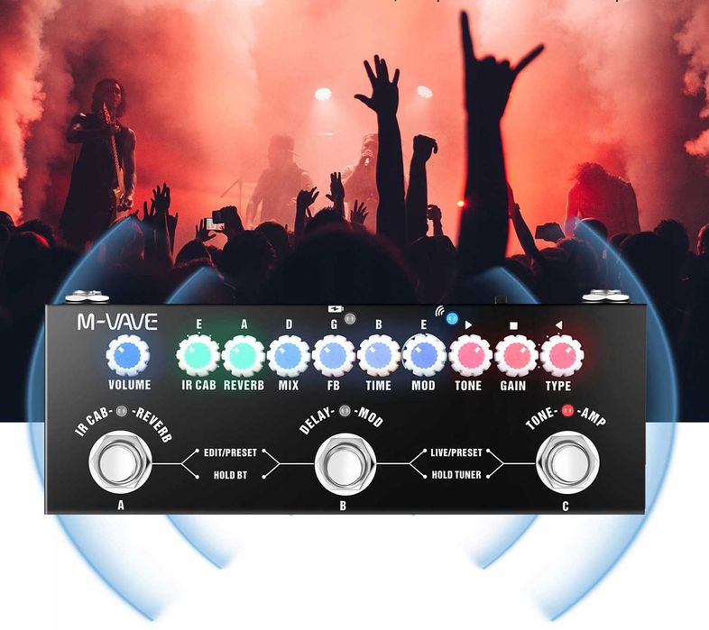 Multiefekt gitarowy M-WAVE CUBE BABY - NOWY / Distortion, Reverb...