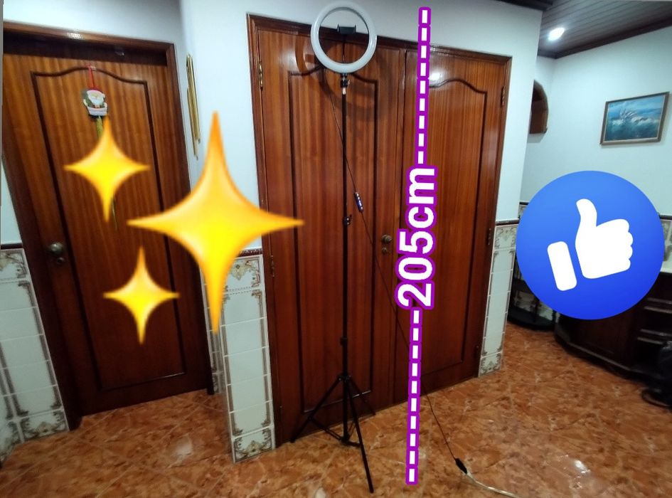 Ring light tripé led luz circular estúdio casa quarto apartamento vivenda carro cozinha escritório gabinete sala
