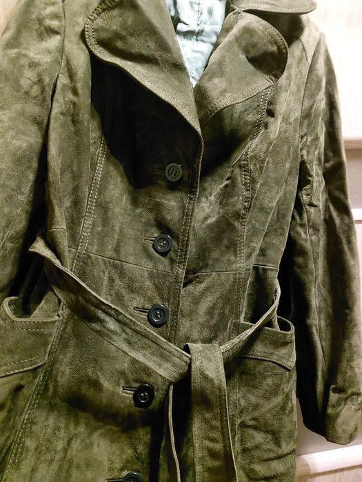 Plaszcz zamsz skóra naturalna