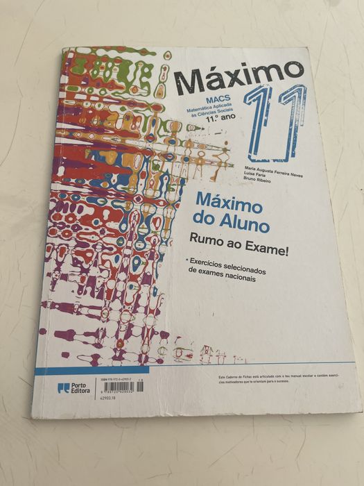 Caderno de fichas de macs de 11 ano “máximo” (COMO NOVO)