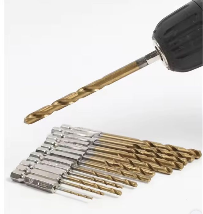 шестигранна 1/4 13 предметів, набір спіральних свердел нові 1,5-6,5 мм