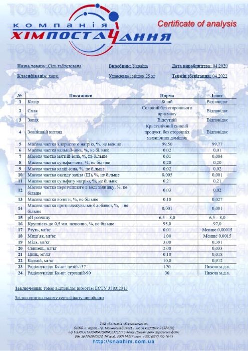 Соль таблетированная