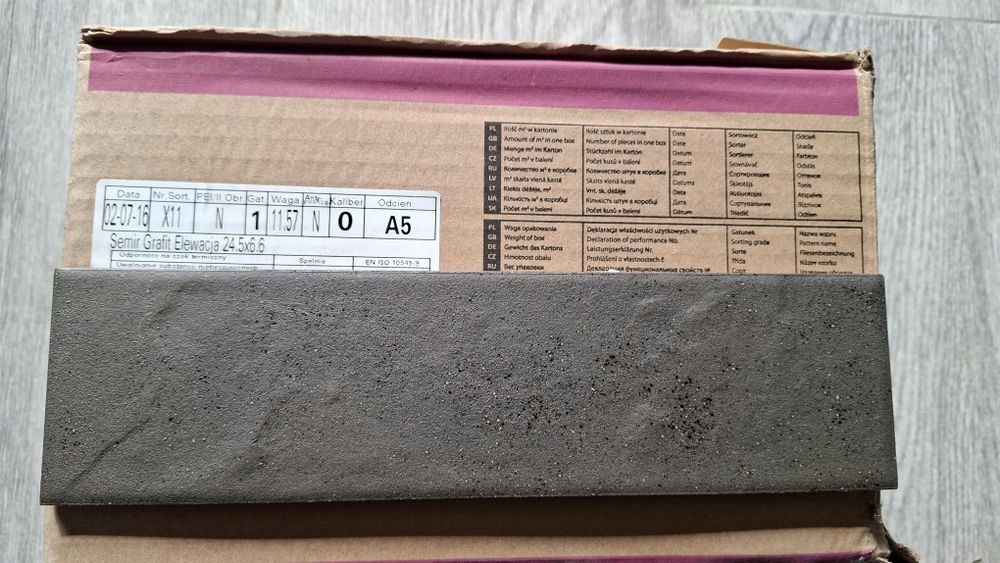 Płytki klinkierowe Semir Grafit 24.5x6.6 Paradyż