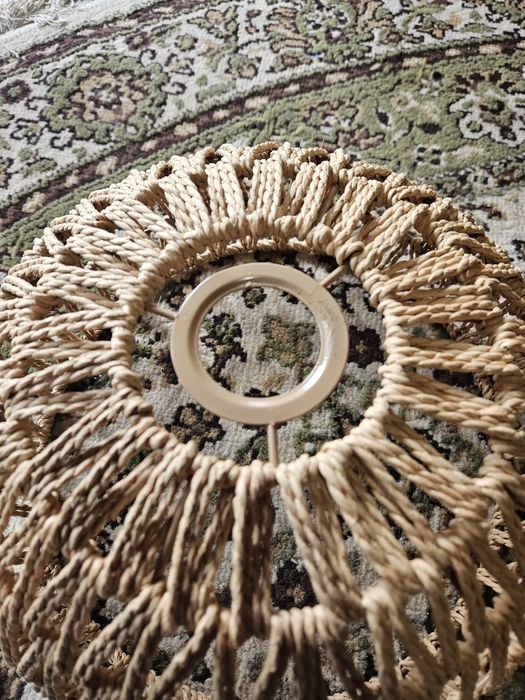 Abażur klosz z plecionego sznurka boho