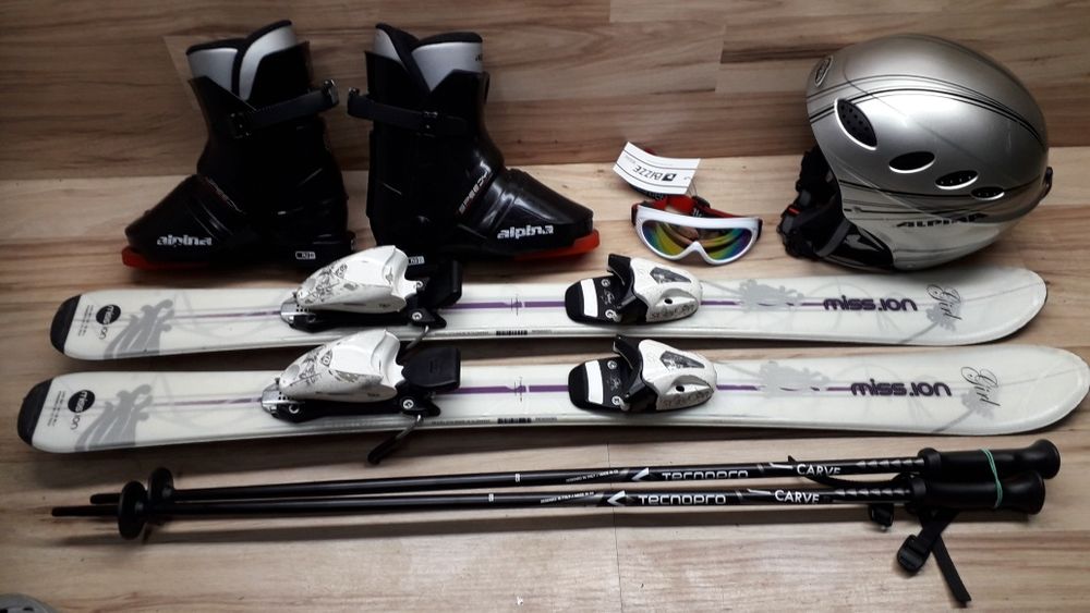Komplet 100 cm miss.ion Buty 20 cm Kask Kijki Gogle