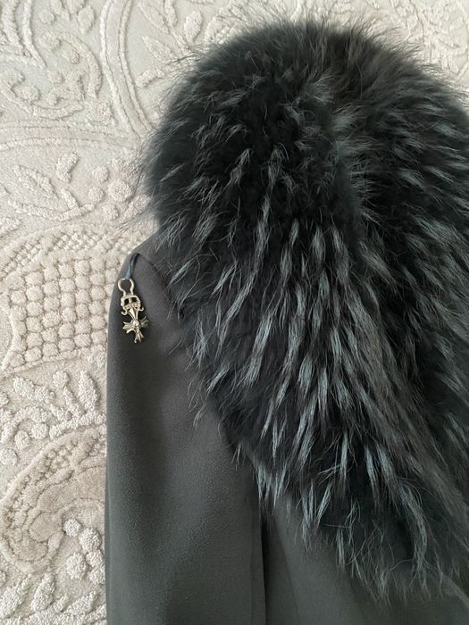 PHILIPP PLEIN пальто с мехом на вороте