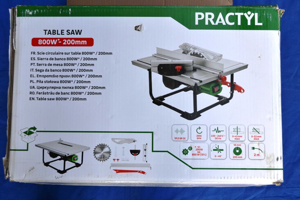 Pilarka stołowa PRACTYL MTSP 800W - 200 mm - sieciowa 230V - NOWA -