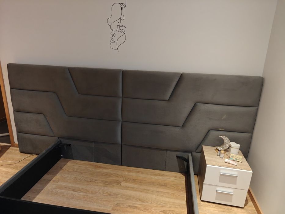 Cama em tecido de casal
