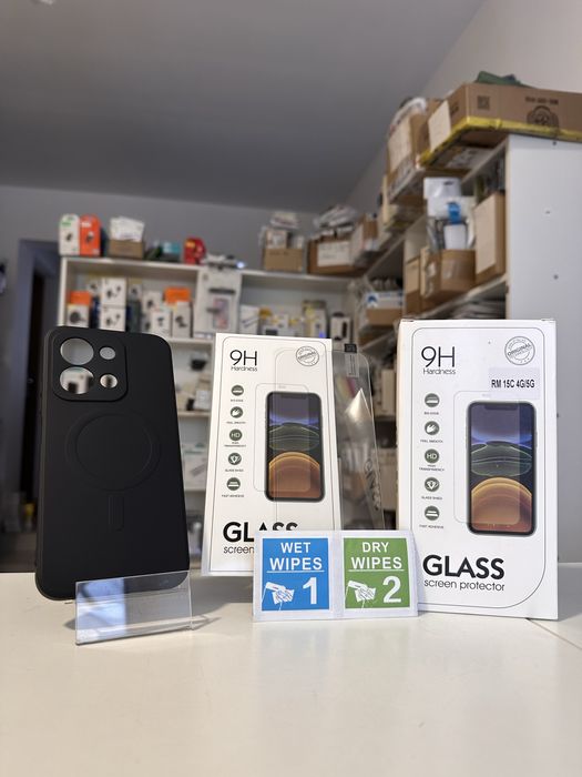 Etui Plecki Silikonowe z MagSafe + SZKŁO do XIAOMI REDMI 15C 4G / 5G