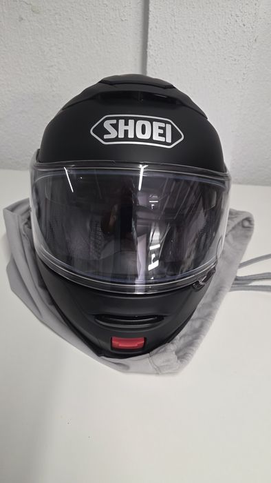 Capacete modular Shoei Neotec II + intercomunicador Sena SLR2 com viseira suplente espelhada