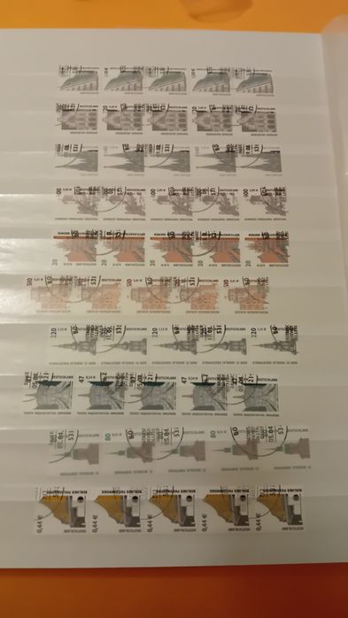 Niemiec znaczki z rolki po pięć sztuk stempel Euro Wszystkie z numerem