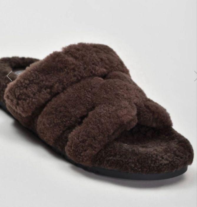 Тапочки меховые в стиле Hermes