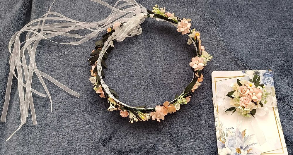 Wianek komunijny + ozdoba na świecę