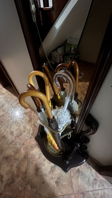 Bengaleiro Vintage Clássico com Espelho e guarda chapéus