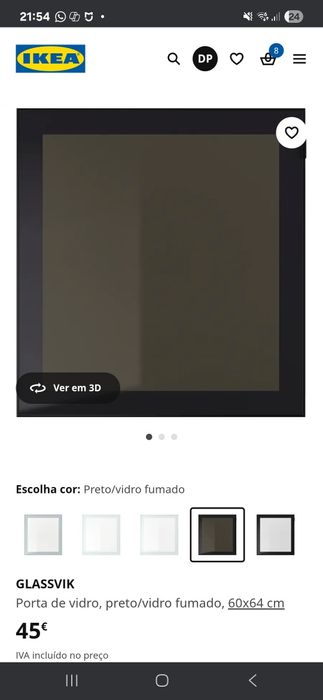 Vendo porta em vidro fosco  ikea