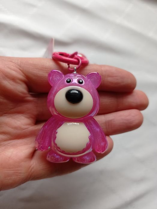 Breloczek różowy miś z koralikami nowy kawaii