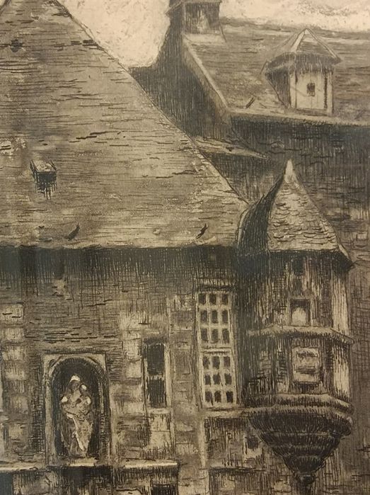 Ludwik Clesse Grafika brama Begijnhof .Antyk.