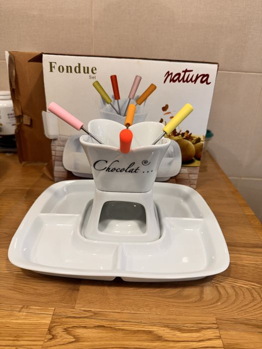 Set de Fondue de Chocolate Natura – Porcelana – Como Novo com Caixa