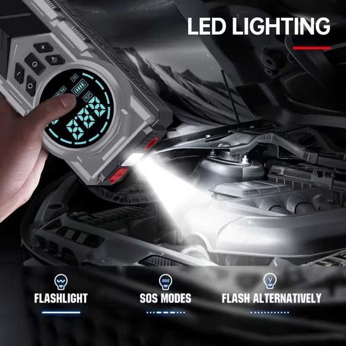 Пуско-зарядний Бустер з компресором 5-в-1 ABUDODO 5000A, 20000 mAh