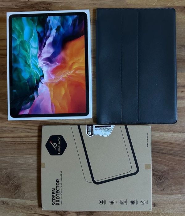 iPad Pro 12.9” 4 gen, 128GB cellular+pencil+folie+etui+ładow. +Airtag