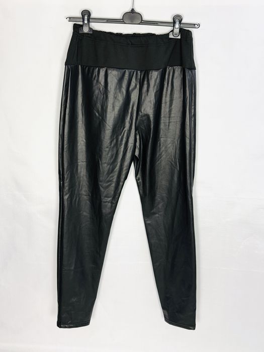 Czarne legginsy ciążowe skórzane M 38