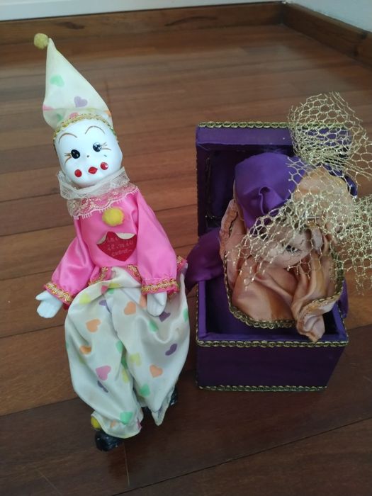 Coleção de 10 palhaços de porcelana