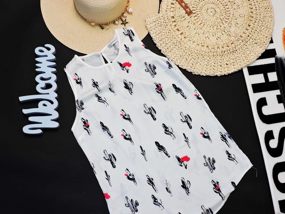 Szachownica Bluzka print kaktusy S