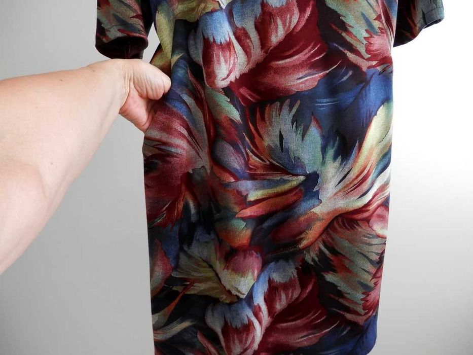 Sukienka Wizytowa Dżersejowa Jersey Kolory Ciepłe Wiskoza 44