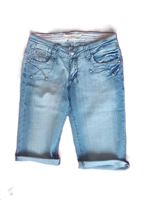 Damskie jeans spodenki szorty do kolan Just Play XS S