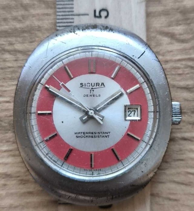 Вінтажний швейцарський чоловічий годинник Sicura