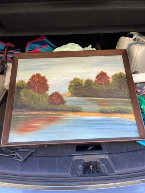 Quadro/moldura com pintura em tela