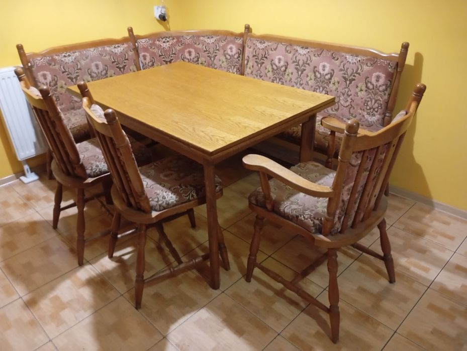 Narożnik+stół+3 krzesła