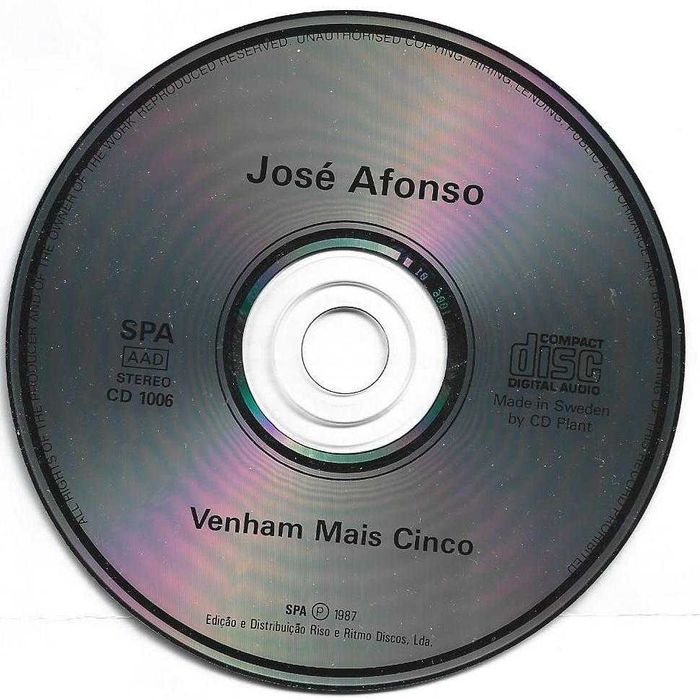 José Afonso	- - - - -		Venham Mais Cinco	- - - - -	CD