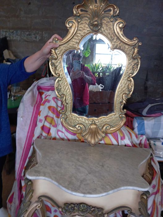 Antique Mirror and Table