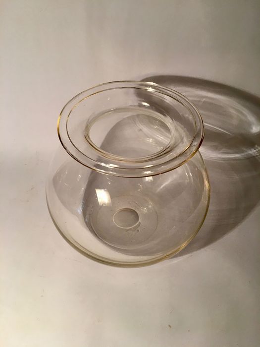 VASO/AQUÁRIO - vidro - antigo - 19 x 19,5 cm/s - 1150 g