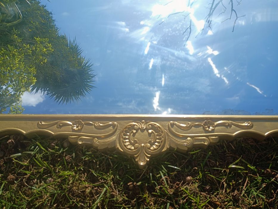 Espelho decorativo retangular, moldura talha dourada de estilo clássic
