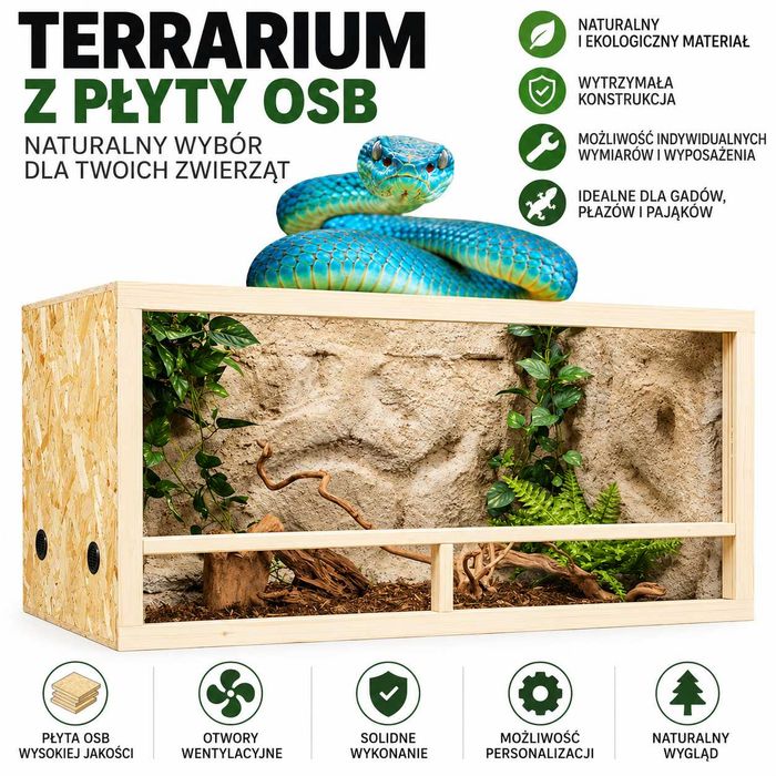 Terrarium z płyty OSB 100x50x50 cm