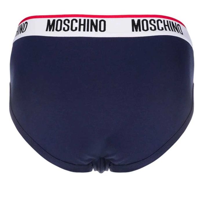 MOSCHINO męskie slipy 2 PAK majtek w pudełku BLUE