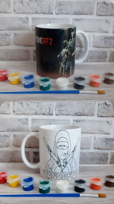 Хіт продажів! Чашка-розмальовка майнкрафт,роблокс,барбі,уенсдей,стендо