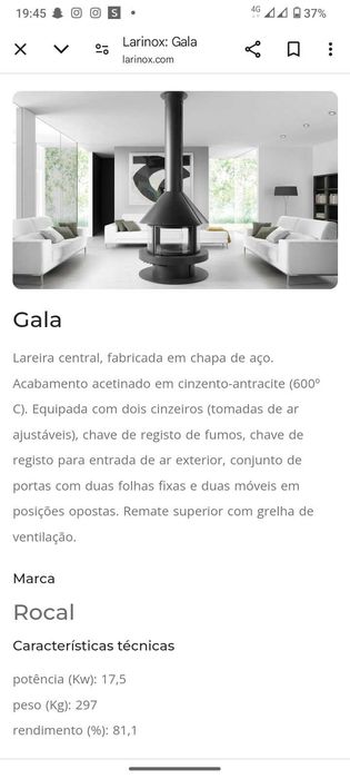 Lareira redonda de salão