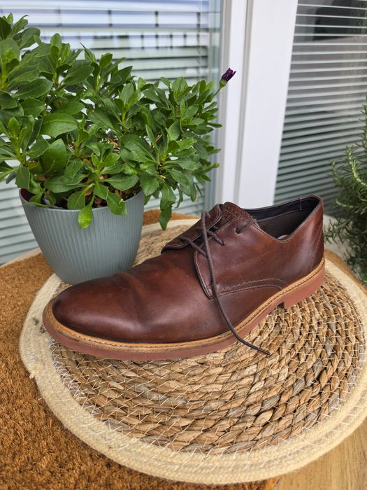 Clarks skóra naturalna 45 męskie półbuty