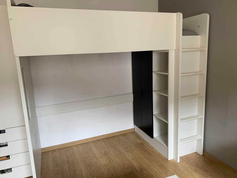 Łóżko piętrowe dziecięce IKEA STUVA z dodatkową szafą i skrzynią IKEA