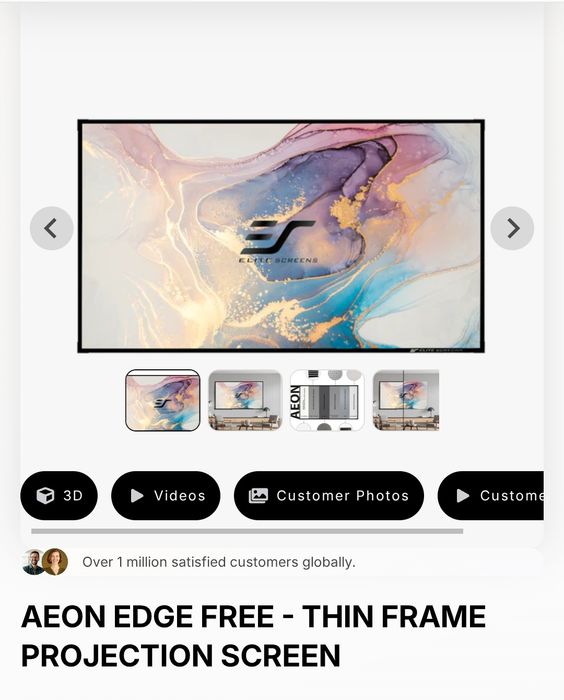 Tela Projector Elite Screens - AEON EDGE FREE - 100''